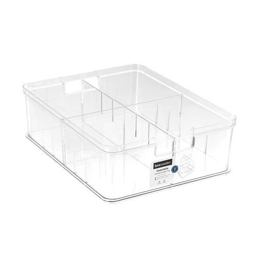 CRYSTAL STORAGE TRAY ADJUSTABLE DIVIDERS
