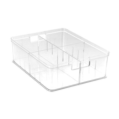 CRYSTAL STORAGE TRAY ADJUSTABLE DIVIDERS