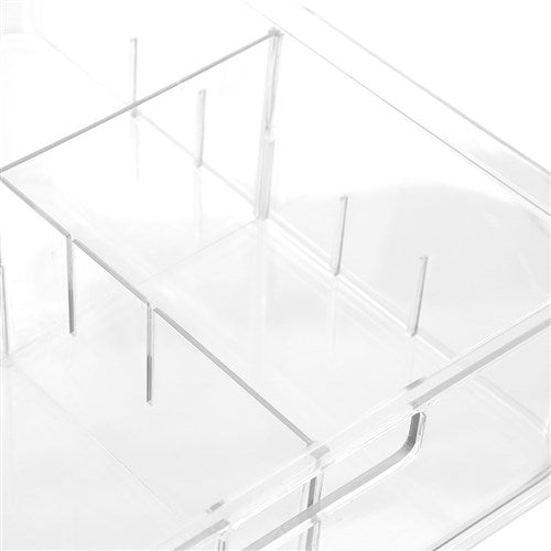 CRYSTAL STORAGE TRAY ADJUSTABLE DIVIDERS