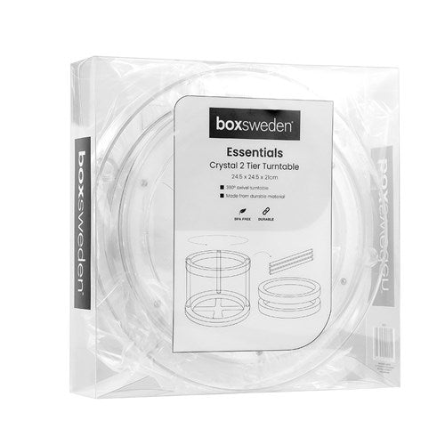 Crystal 2 Tier Turntableorganiser 24.5X24.5X21Cm