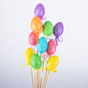 Polystyrene Egg On Pick With Glitter 10pk
