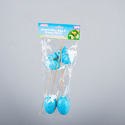 Polystyrene Egg & Bunny On Pick With Glitter 4pk