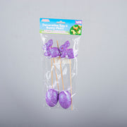 Polystyrene Egg & Bunny On Pick With Glitter 4pk