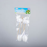 Polystyrene Egg & Bunny On Pick With Glitter 4pk