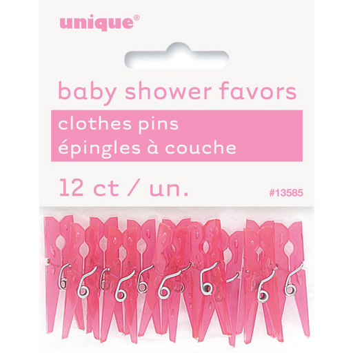 Baby Clothes Pins Pink 12pk