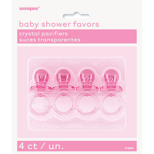 Pacifiers Crystal Pink 5cm 4pk