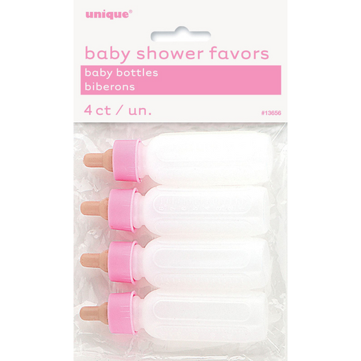Baby Bottles With Pink Top 4pk