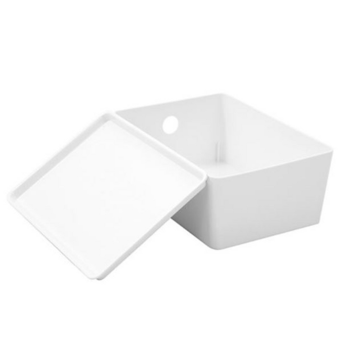 Crystal Container With Lid 26X17.5X10.5Cm White