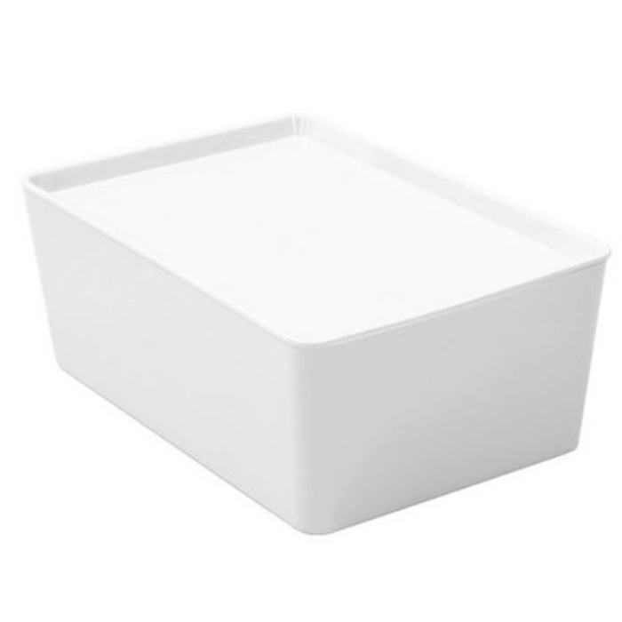 Crystal Container With Lid 26X17.5X10.5Cm White