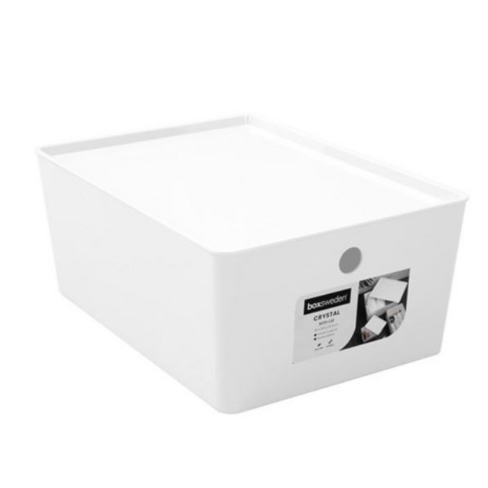 Crystal Container With Lid 35X26.5X15.5Cm White