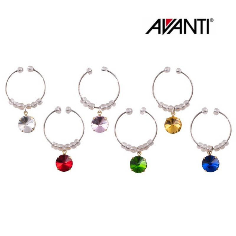 Avanti Wine Charms Set of 6 - Gem Stones