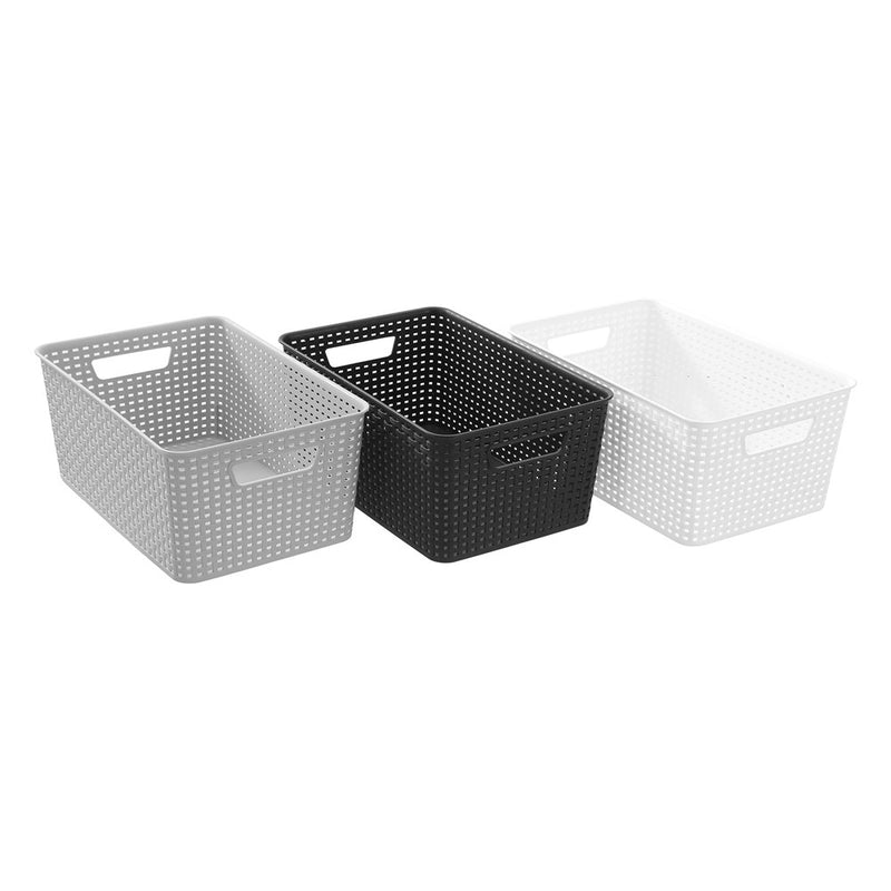 WOVEN STORAGE BASKET 14L 39X26X16.5CM 3 ASSTD