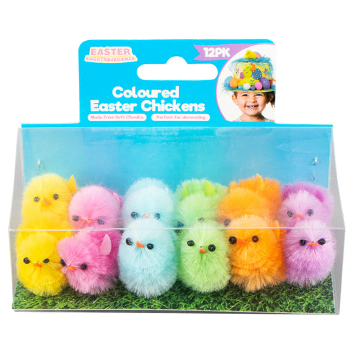 Easter Chicken Small Assorted Colours 3cm 12pk