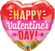 Arrow Stripes Heart Shape Foil Balloon Valentines Day 45cm