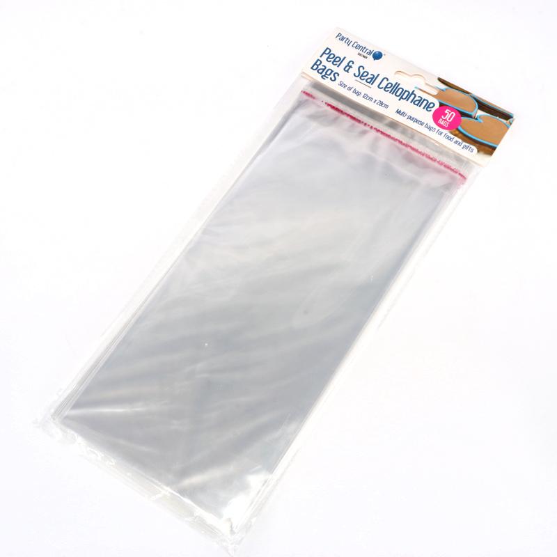 Premium Peel & Seal Cellophane Bags - 12cm x 28cm 50pk