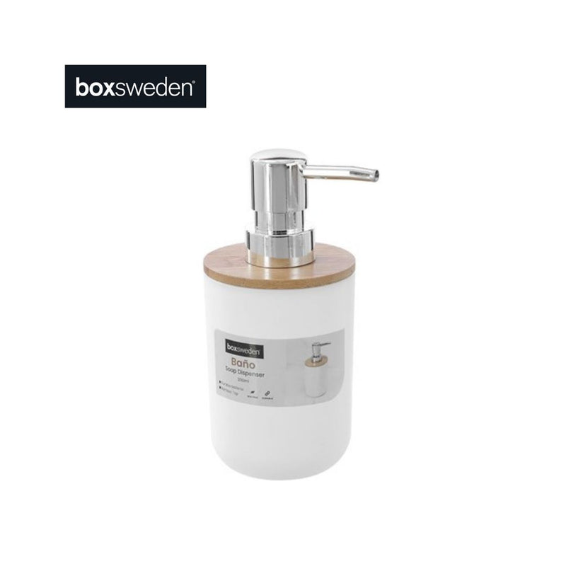Boxsweden Bano Soap Dispenser 330Mlbamboo Top 7.5X7.5X16Cm