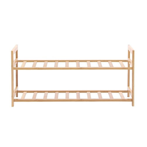 Bamboo 2 Tier Shoe Rack 67X25X31Cm