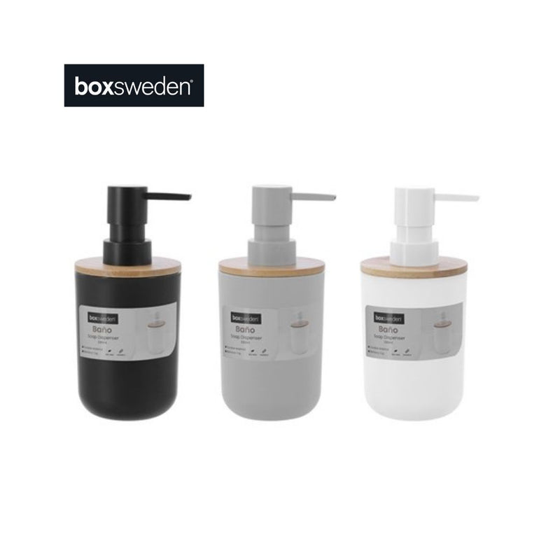 BANO SOAP DISPENSER 330ML BAMBOO TOP 7.5X7.5X16CM