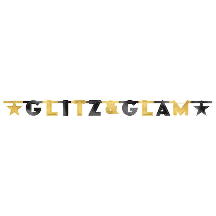 PARTY BANNERS™ Hollywood Glitz & Glam Large Foil Letter Banner (210cm)