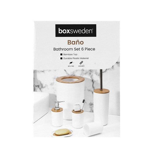 Bano Bathroom Set 6Pc White In Box