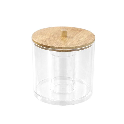 BANO ACCESSORIES CONTAINER BAMBOO LID 9.5X9.5X11CM