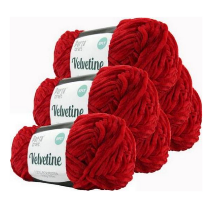 Velvetine Yarn 10 Red 100g (150m)