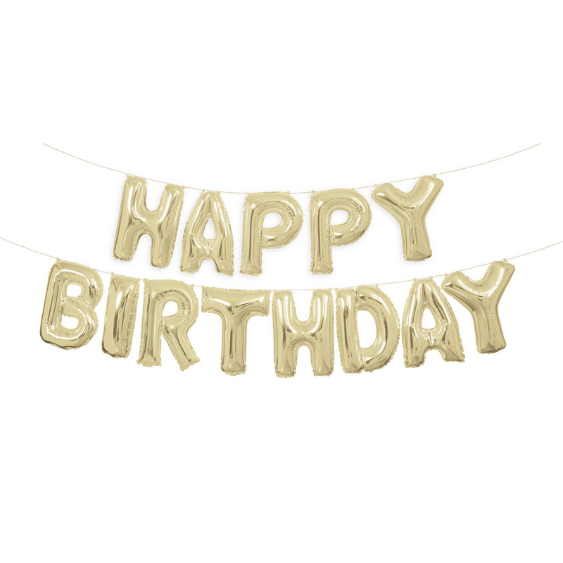 Happy Bday Champagne Foil Balloon Kit Gold 35.5cm