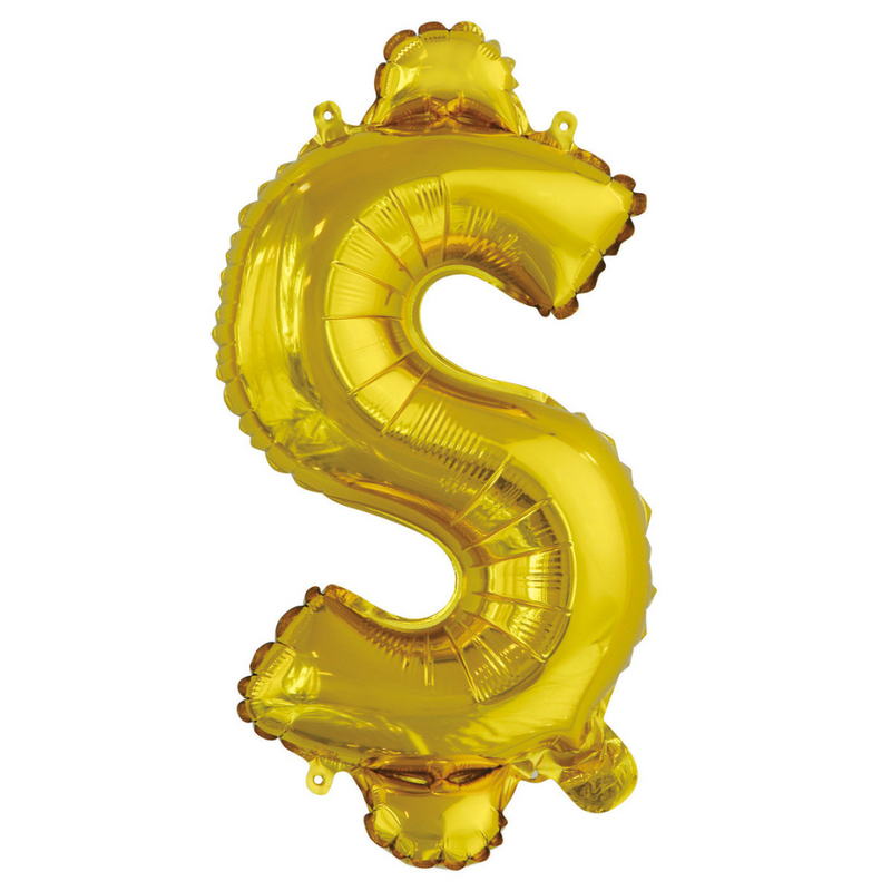 Alphabet $ Foil Balloon Gold 35cm