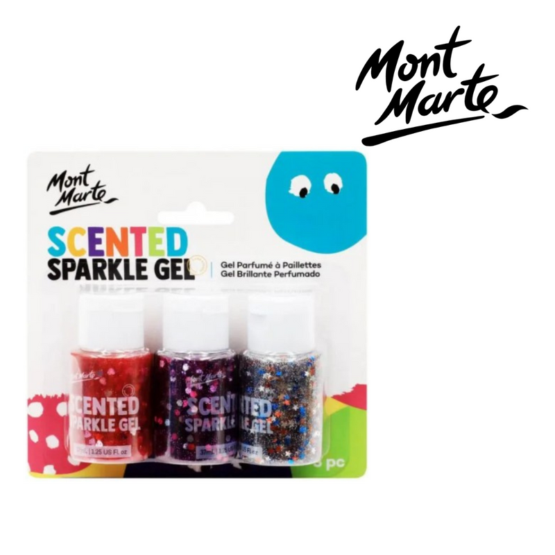 Mont Marte Scented Sparkle Gel 3pc x 37ml