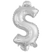 Alphabet $ Foil Balloon Silver 35cm