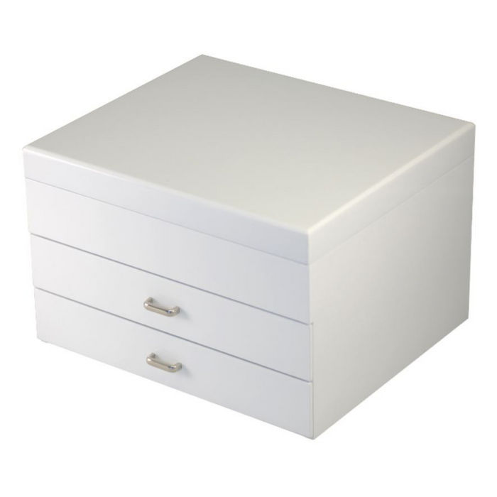 Jewel Box™ Pearl Box in White/Grey 2 Drawers