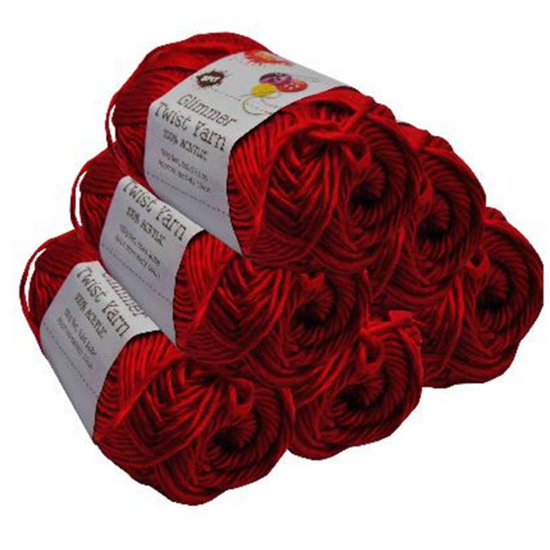 Glimmer Twist Yarn Solid Ruby 100g (134m)