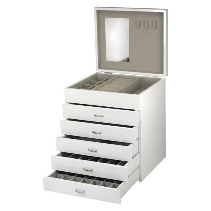 Jewel Box™ Pearl Box in White/Grey 5 Drawers