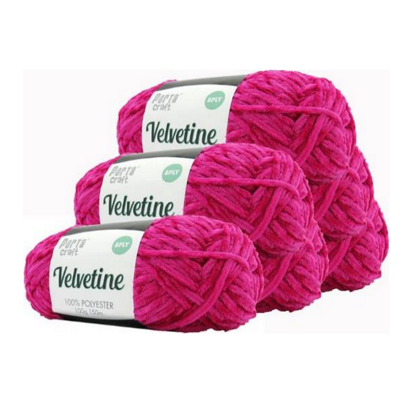 Velvetine Yarn 100g 150m 18 Hot Pink