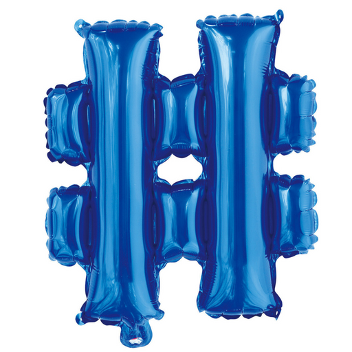 Alphabet # Foil Balloon Royal Blue 35cm