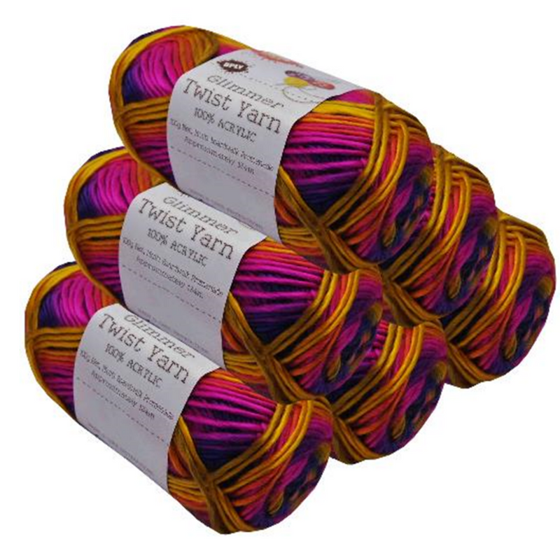 Glimmer Twist Yarn Multi Boardwalk Prom 100g (134m)