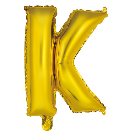 Alphabet K Foil Balloon Gold 35cm