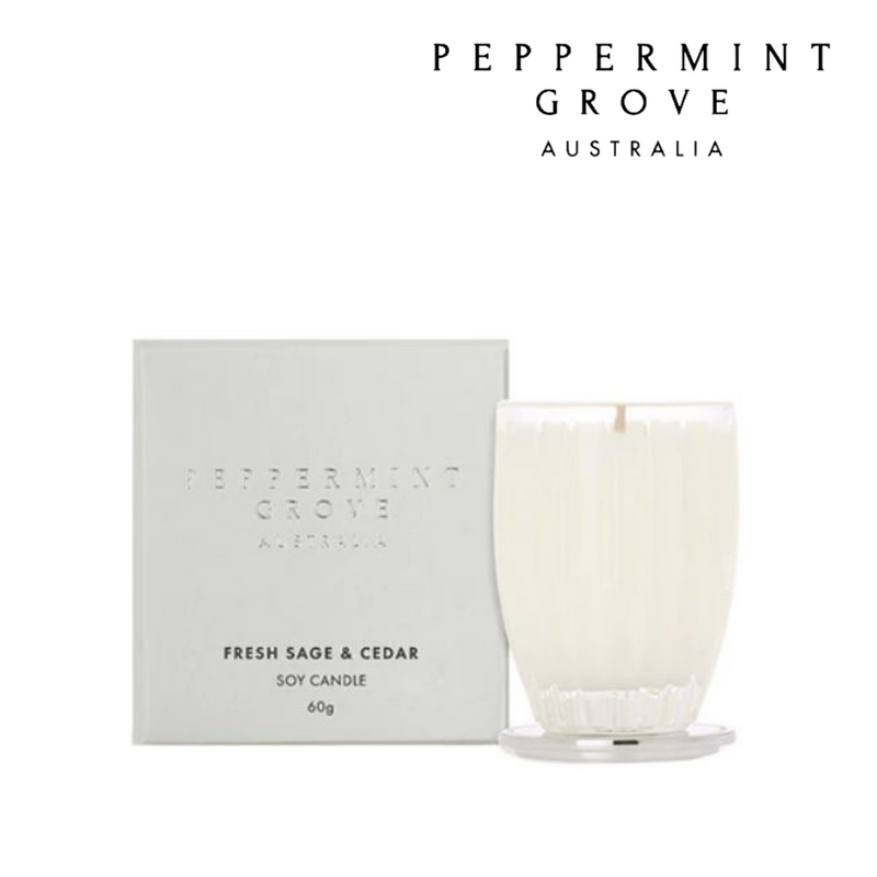 Peppermint Grove Candle 60g - Fresh Sage & Cedar