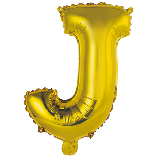 Alphabet J Foil Balloon Gold 35cm