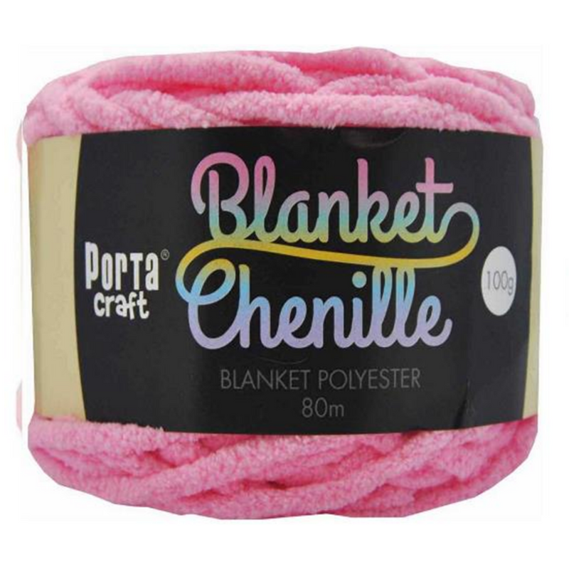 Chenille Blanket Yarn 100g 80m Solid 21 Light Pink