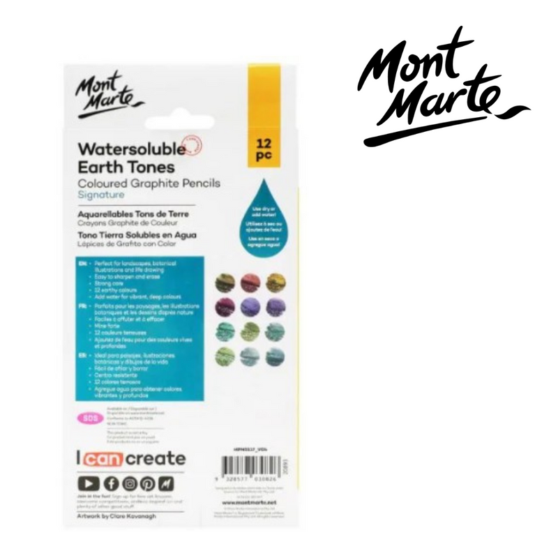 Mont Marte Watersoluble Earth Tones 12pc