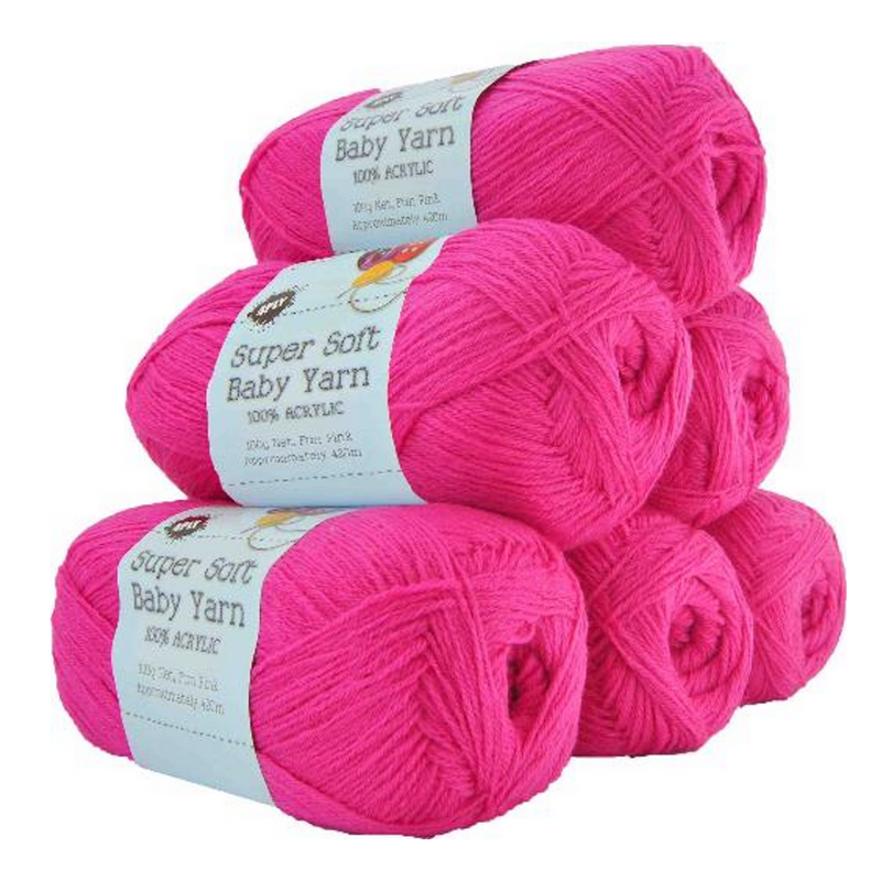 Super Soft Baby Acryl Yarn 420m 4ply 09 Fun Pink