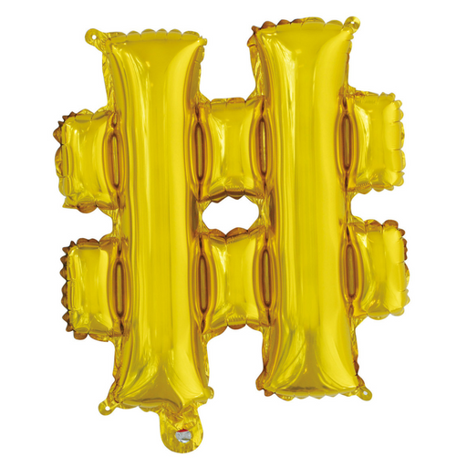 Alphabet # Foil Balloon Gold 35cm
