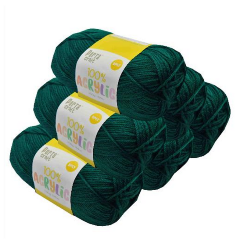 Acryl Yarn 100g 189m 8ply Solid 57 Forrest Green