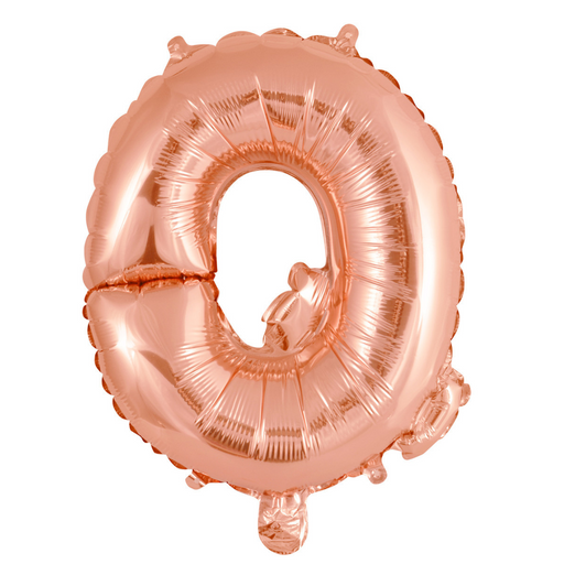 Alphabet Q Foil Balloon Rose Gold 35cm