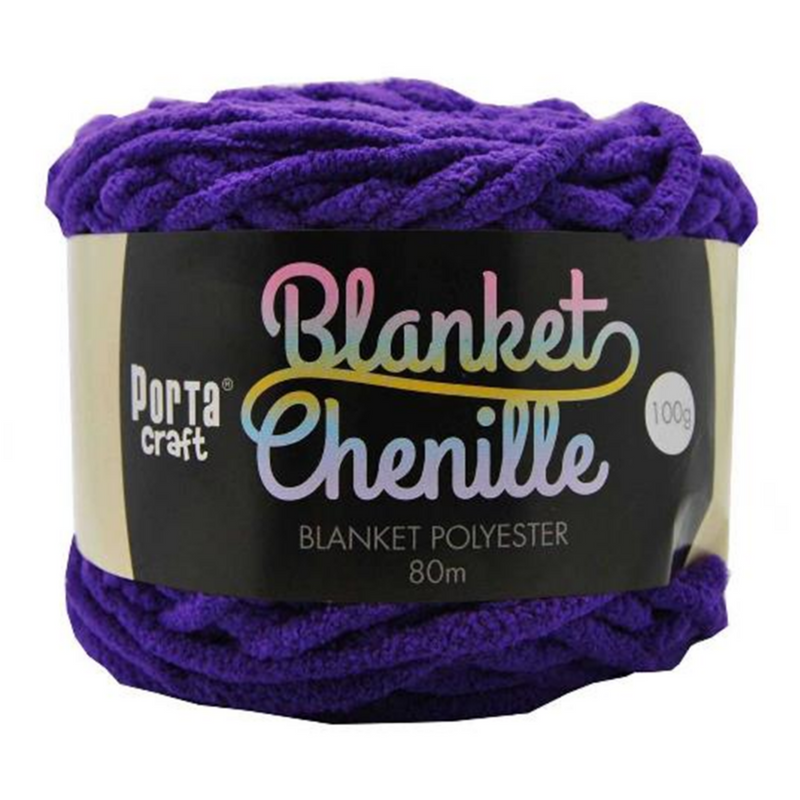 Chenille Blanket Yarn 100g 80m Solid 26 Purple