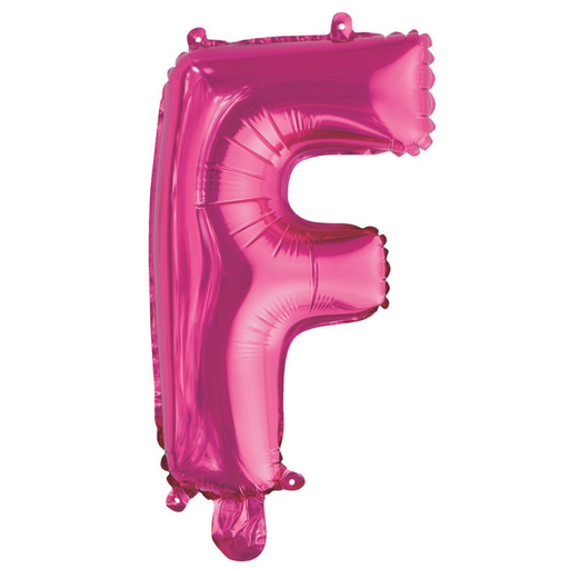 Alphabet F Foil Balloon Hot Pink 35cm