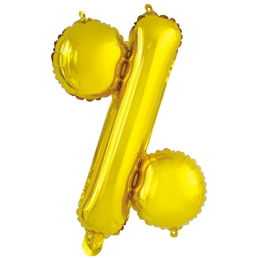 Alphabet % Foil Balloon Gold 35cm