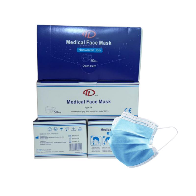 50pk Disposable face masks medical grade blue series 2