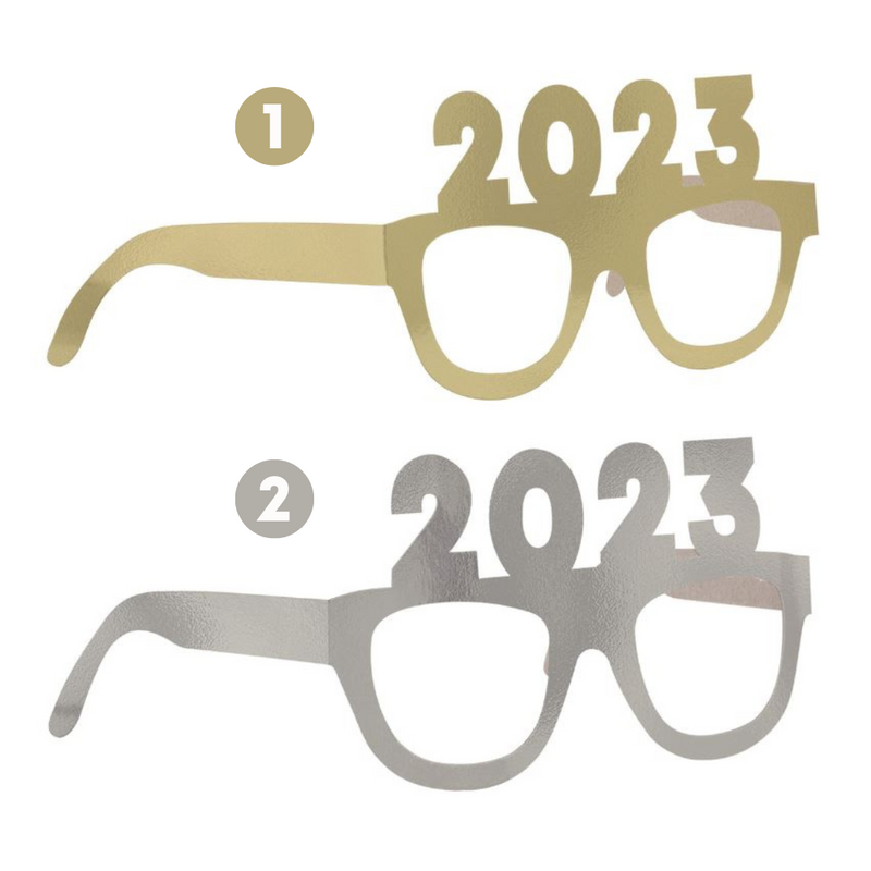 Ronis 2023 Foil Party Glasses Gold and Silver 4pk